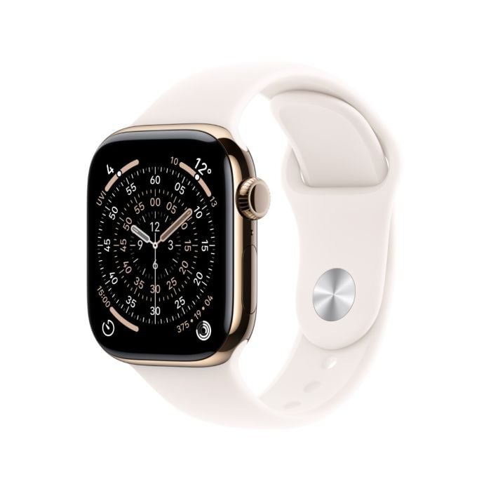 Apple Watch Series 11 Gold Titanium Case with Light Blush Sport Band - Oraxxi