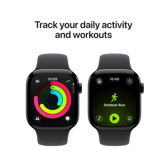 Apple Watch Series 11 Jet Black Aluminium Case with Black Sport Band - Oraxxi