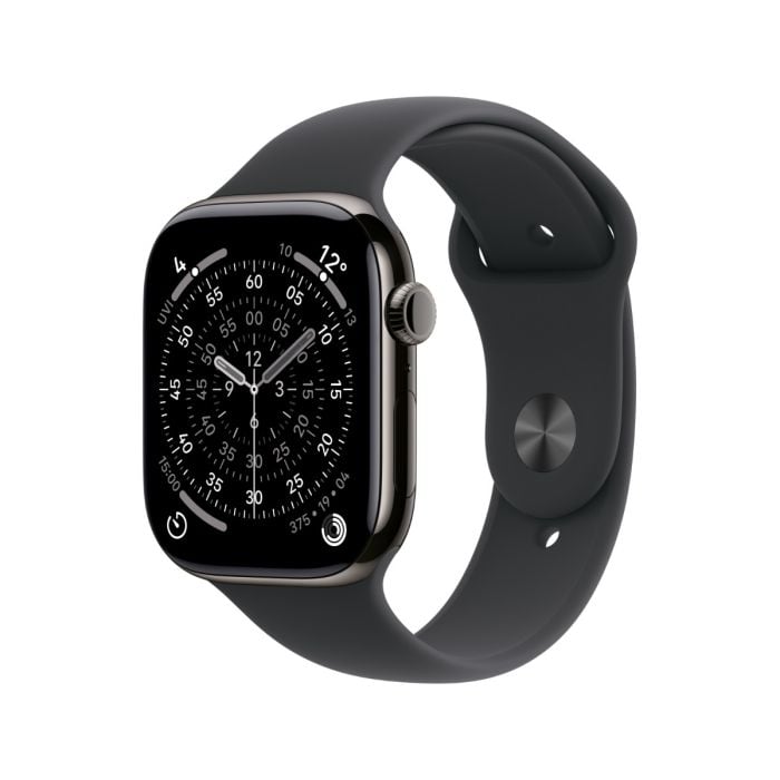 Apple Watch Series 11 Slate Titanium Case with Black Sport Band - Oraxxi