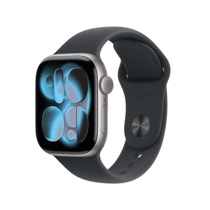 Apple Watch Series 11 Space Grey Aluminium Case with Black Sport Band - Oraxxi