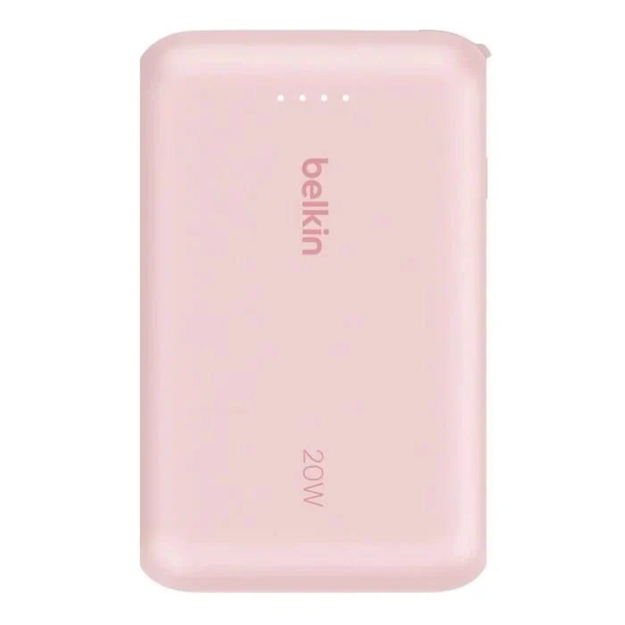 Belkin 10 000 mAh 20W Power Bank with USB - C Integrated Cable and USB - C port - Pink - Oraxxi