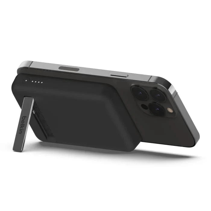 Belkin 5K Magnetic Wireless 5000mAh Power Bank + Kick Stand - Black - Oraxxi