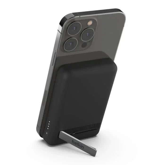 Belkin 5K Magnetic Wireless 5000mAh Power Bank + Kick Stand - Black - Oraxxi