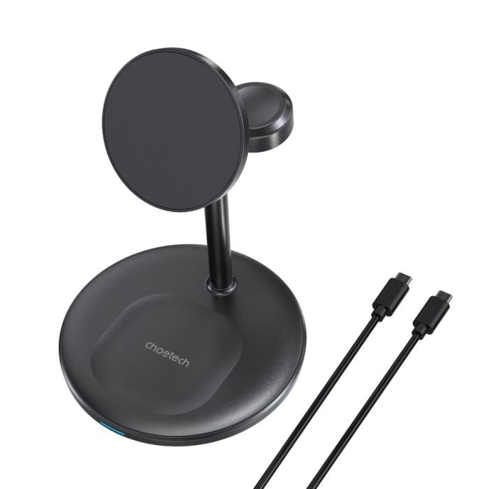Choetech 3 - in - 1 15W Qi2 Magnetic Charging Stand - Black - Oraxxi
