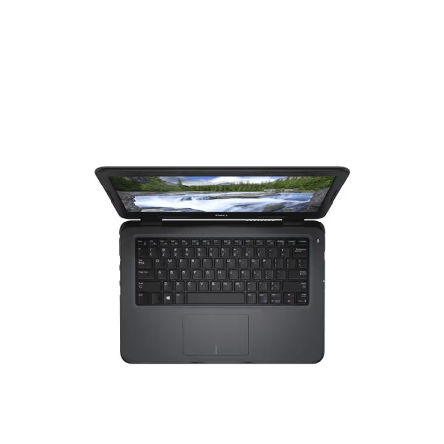 Dell Latitude 3300 laptop with Core i5 8th Gen, 8GB RAM, and 256GB SSD, shown open with keyboard and screen visible.
