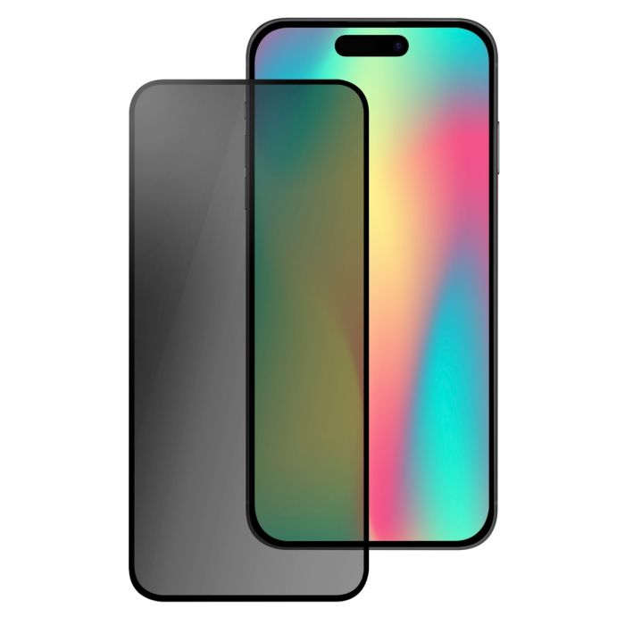Oraxxi Moov Privacy Glass screen guard for iPhone Air showing a sleek, clear privacy protector on an iPhone Air.