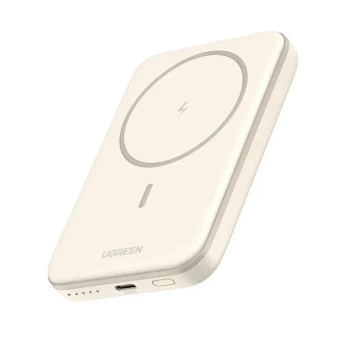 UGREEN Magnetic 5000mAh Wireless 15W Power Bank - Cream - Oraxxi